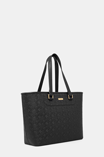 BLACK MONOGRAM LEATHER BAG 3