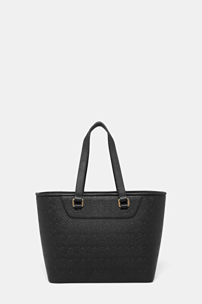 BLACK MONOGRAM LEATHER BAG 4
