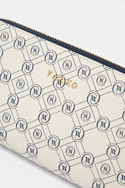 NAVY BLUE MONOGRAM WALLET 4