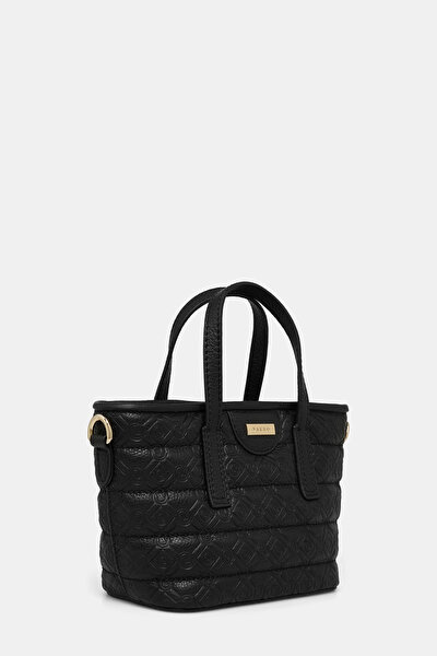 BLACK MONOGRAM LEATHER BAG 3