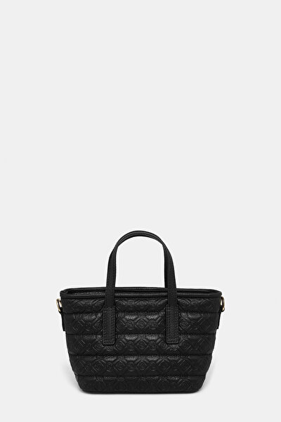 BLACK MONOGRAM LEATHER BAG 4