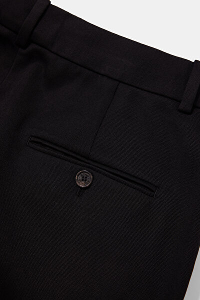 BLACK STRAİGHT CUT TROUSERS 4