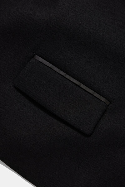 BLACK WOOL REEFER JACKET 5
