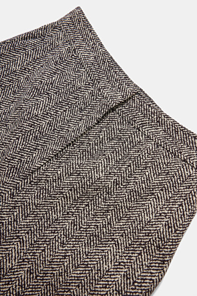 GRAY MELANGE STRAIGHT CUT TROUSERS 3