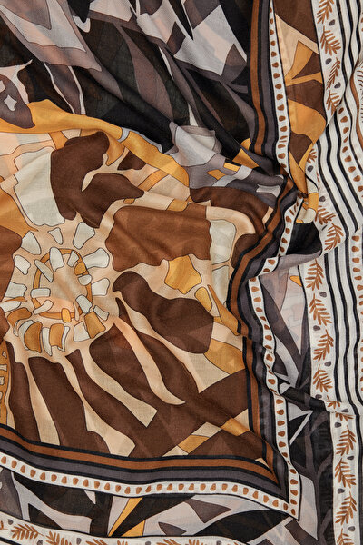 GREY FLORAL PATTERN CASHMERE/SILK SHAWL 3