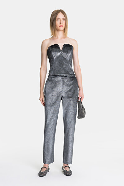 SILVER STRAPLESS SLEEVELESS BLOUSE 3