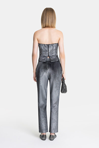 SILVER STRAPLESS SLEEVELESS BLOUSE 4