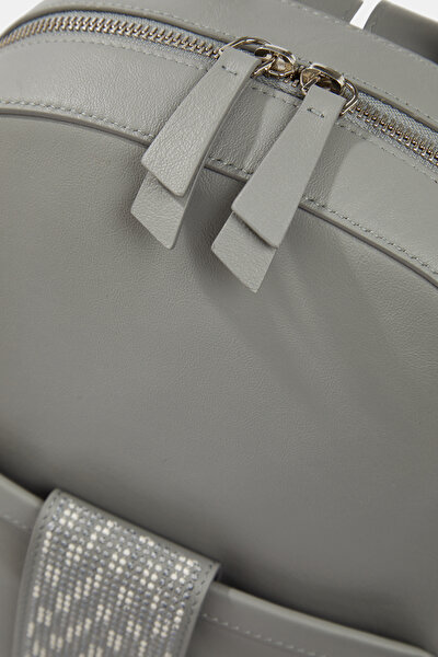 LIGHT GREY LEATHER BAG 5