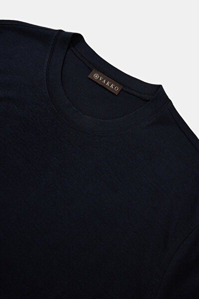NAVY BLUE BASIC / ROUND NECKLINE SHORT SLEEVE TSHIRT 3