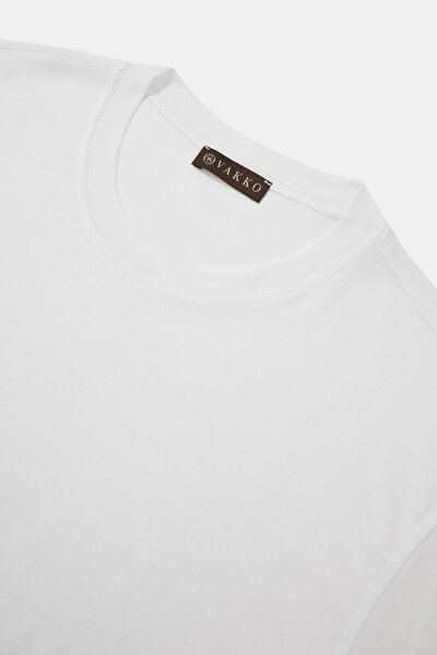 WHITE BASIC / ROUND NECKLINE SHORT SLEEVE TSHIRT 3