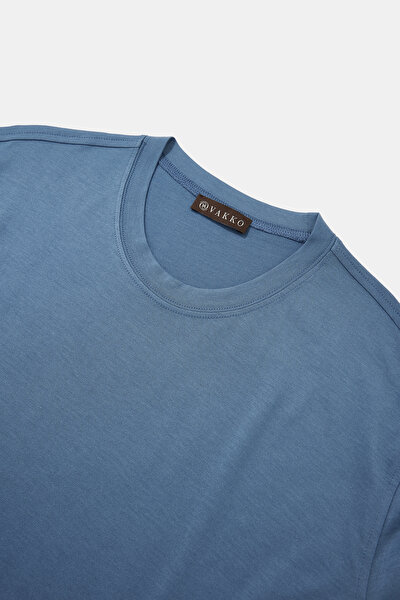 DARK BLUE BASIC / ROUND NECKLINE SHORT SLEEVE TSHIRT 3