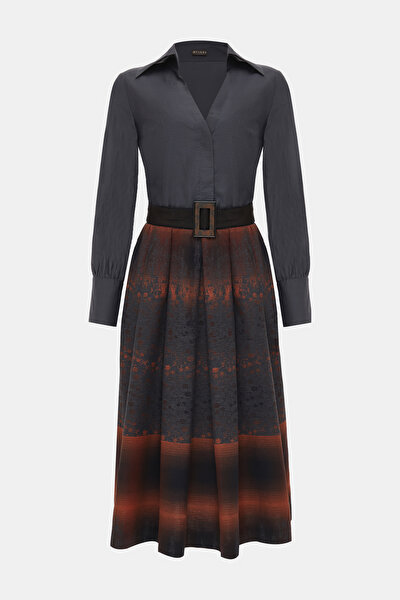 DARK BROWN LONG SLEEVE MIDI DRESS 5