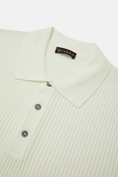 ECRU POLO NECK SHORT SLEEVE TSHIRT 3