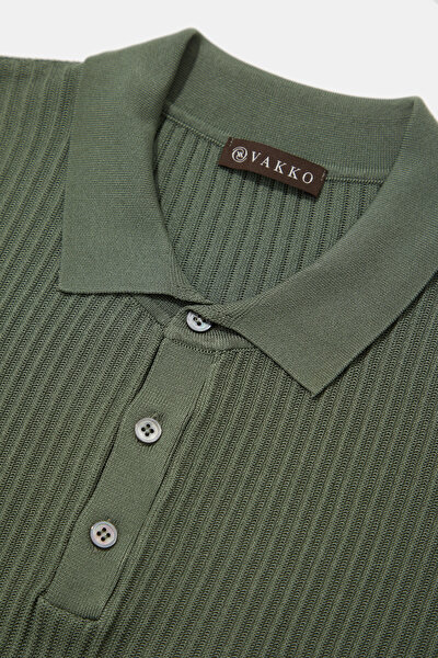 GREEN POLO NECK SHORT SLEEVE TSHIRT 3