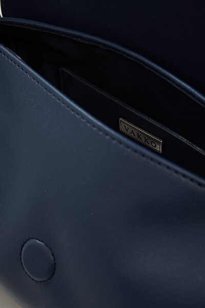 NAVY BLUE LEATHER BAG 5