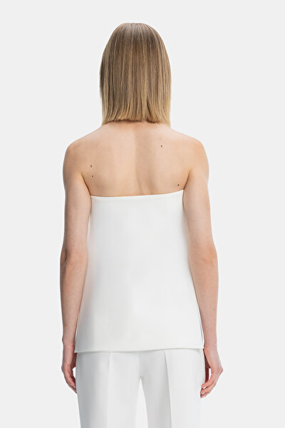 ECRU STRAPLESS SLEEVELESS BLOUSE 3