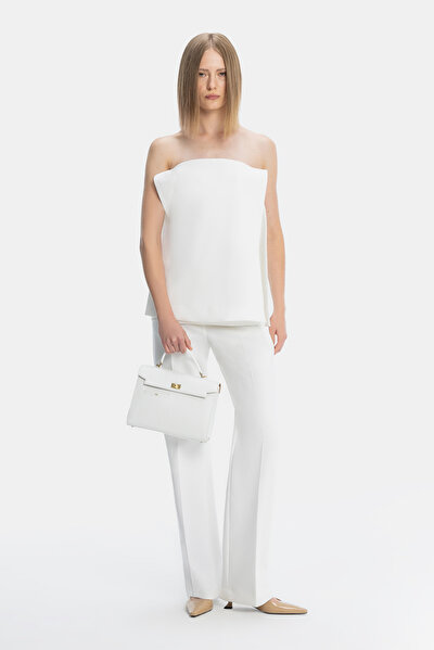 ECRU STRAPLESS SLEEVELESS BLOUSE 5