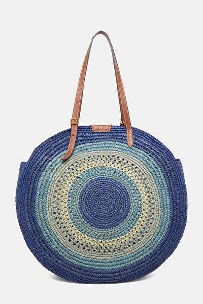NAVY BLUE RAFFIA BAG 3
