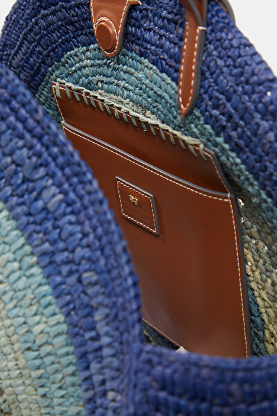 NAVY BLUE RAFFIA BAG 5