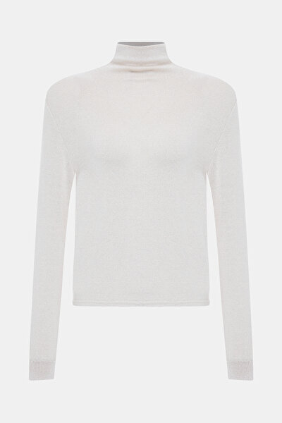BEIGE UPRIGHT COLLAR TRICOT 4