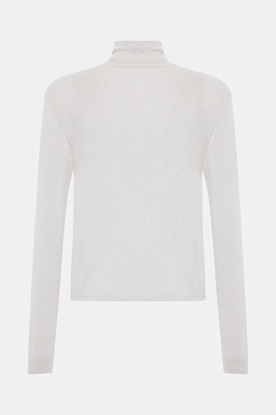 BEIGE UPRIGHT COLLAR TRICOT 5