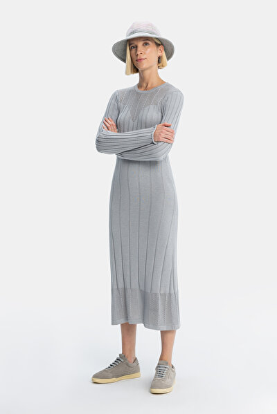 LIGHT GREY LONG SLEEVE DRESS 5