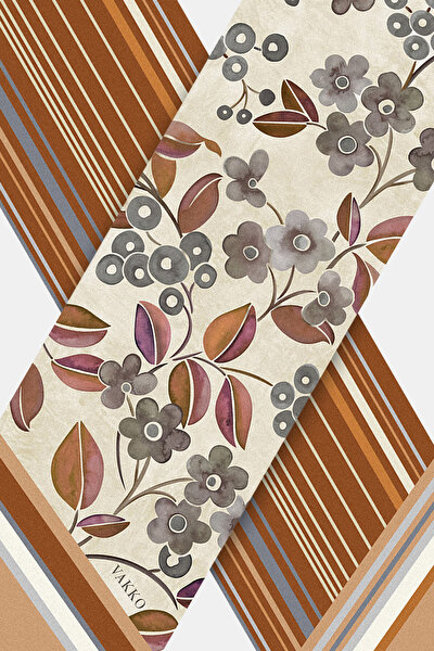 CINNAMON FLORAL PATTERN TWILL FOULARD 3