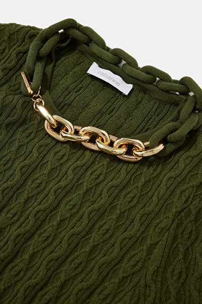 KHAKI MIDI DRESS 5
