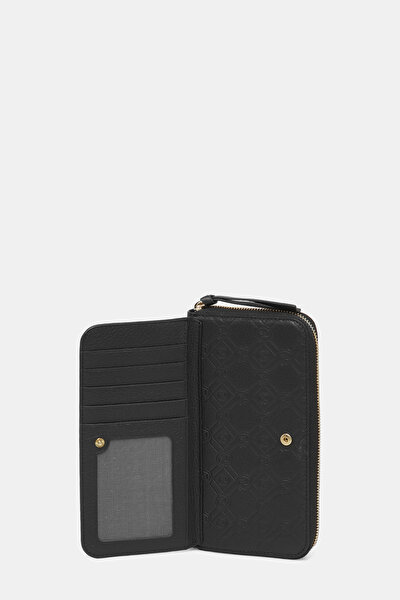 BLACK MONOGRAM LEATHER WALLET 4