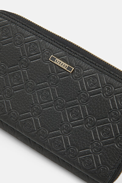 BLACK MONOGRAM LEATHER WALLET 5