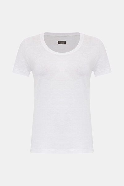 BEIGE BASIC / ROUND NECKLINE SHORT SLEEVE TSHIRT 4