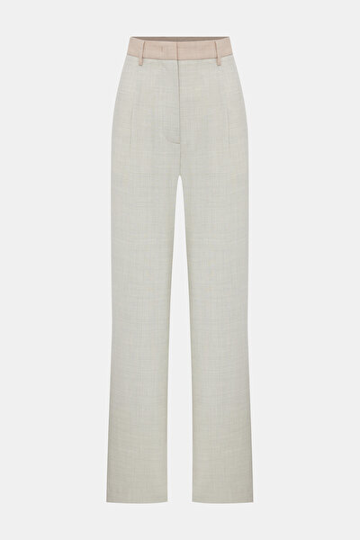 ECRU WIDE LEG TROUSERS 4