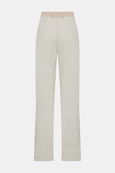 ECRU WIDE LEG TROUSERS 5