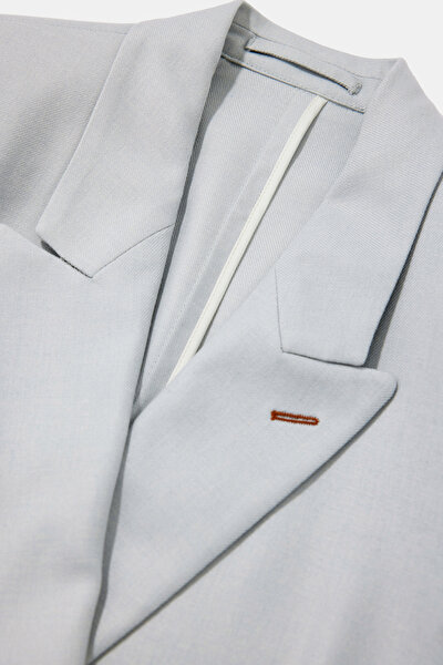 LIGHT GREY SURPLICE NECKLINE (CROSS-OVER NECKLINE) JACKET 8