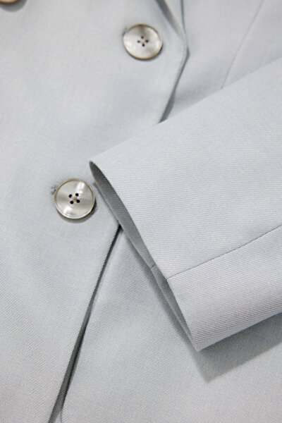 LIGHT GREY SURPLICE NECKLINE (CROSS-OVER NECKLINE) JACKET 10