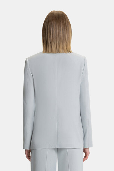 LIGHT GREY SURPLICE NECKLINE (CROSS-OVER NECKLINE) JACKET 3