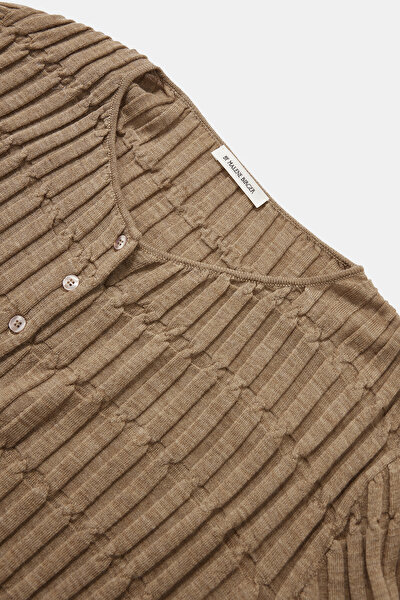 BEIGE WOOL CARDIGAN 3