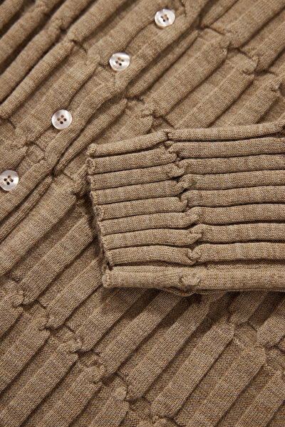 BEIGE WOOL CARDIGAN 4