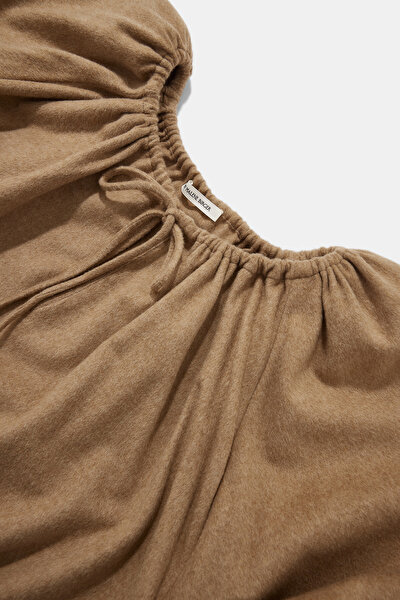 BEIGE 3/4 SLEEVES BLOUSE 3