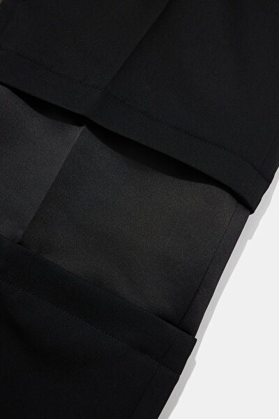 BLACK STRAIGHT CUT WOOL TROUSERS 4
