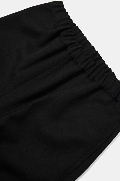 BLACK STRAIGHT CUT WOOL TROUSERS 3