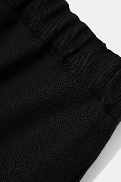 BLACK STRAIGHT CUT WOOL TROUSERS 4