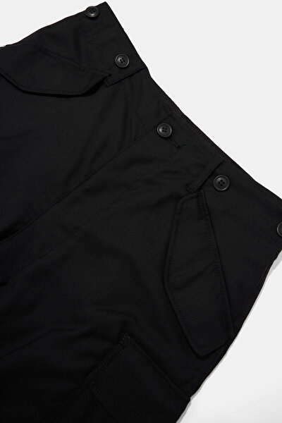 BLACK STRAIGHT CUT WOOL TROUSERS 3
