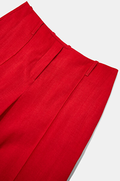 RED WIDE LEG TROUSERS 8