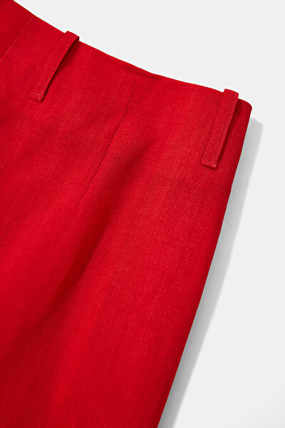 RED WIDE LEG TROUSERS 9