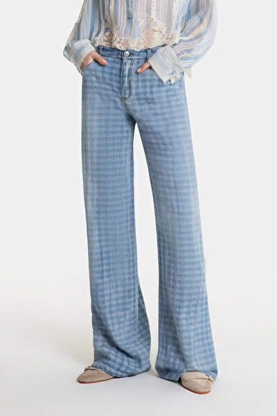 BLUE WIDE LEG TROUSERS 3