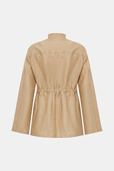 BEIGE UPRIGHT COLLAR JACKET 9
