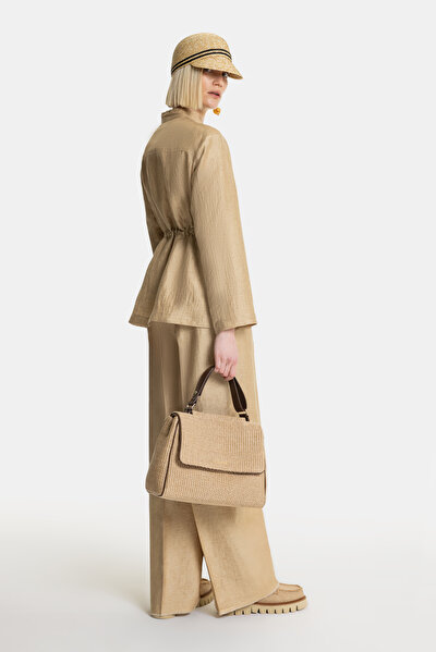 BEIGE UPRIGHT COLLAR JACKET 5