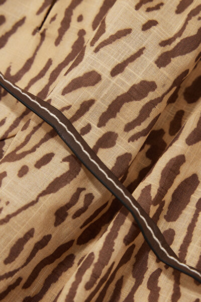 LİGHT BROWN DESİGN FİLLED MİNİ DRESS 4