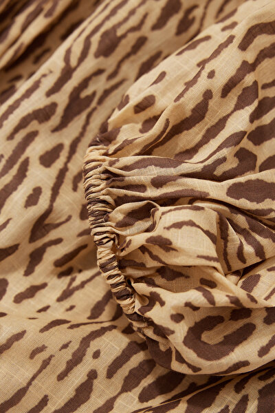 LİGHT BROWN DESİGN FİLLED MİNİ DRESS 5